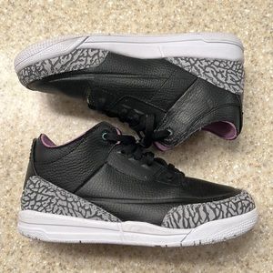 Little Kid's Jordan 3 Retro SE Black/White-Electric Green Size 3y.